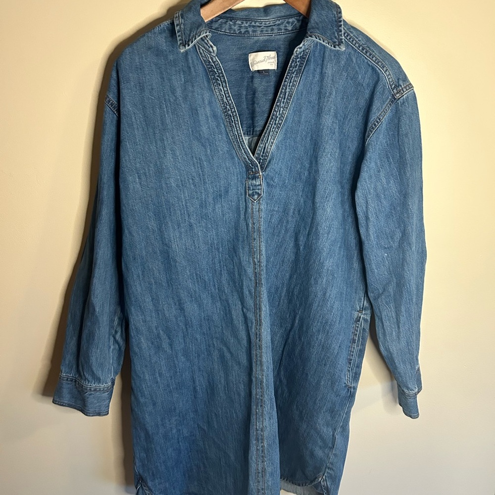 Universal Thread | Denim Popover Shirtdress With … - image 3